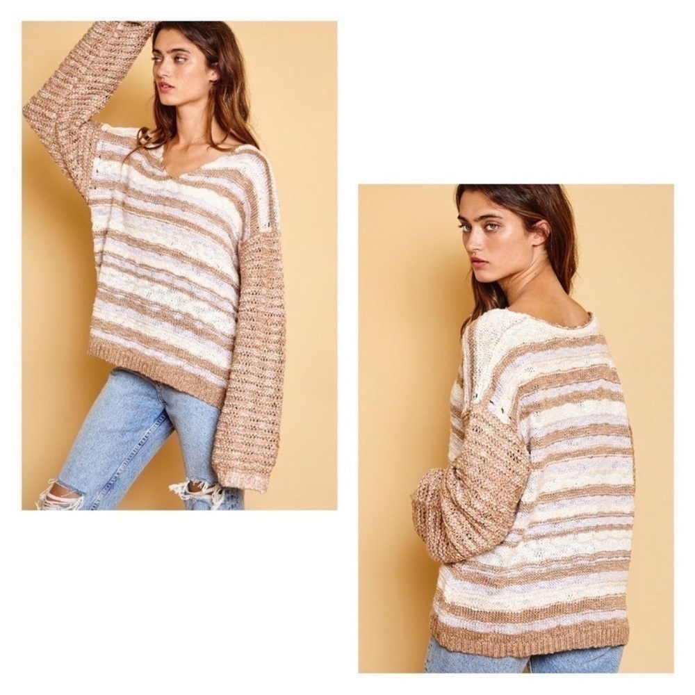 CES FEMME V NECK MULTI-COLOR THREAD
MIXED SWEATER NEW - Picture 7 of 13